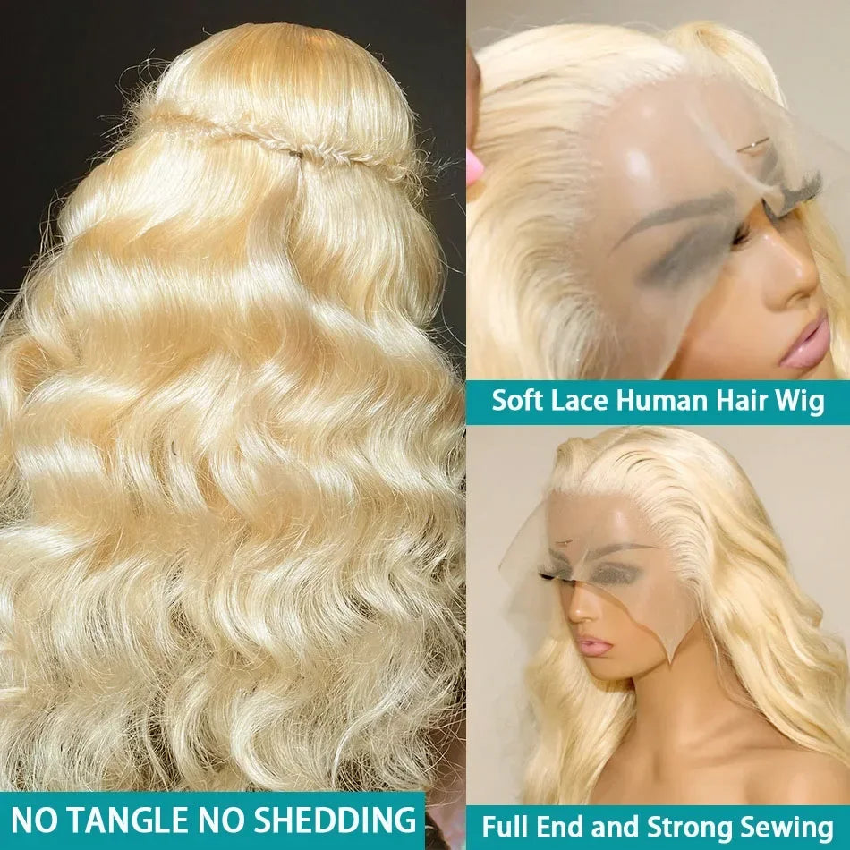 13x6 Body Wave Transparent Hd 30 40 Inch 613 Honey Blonde Lace Frontal Human Hair Wig 200 Density Brazilian 13x4 Lace Front Wig