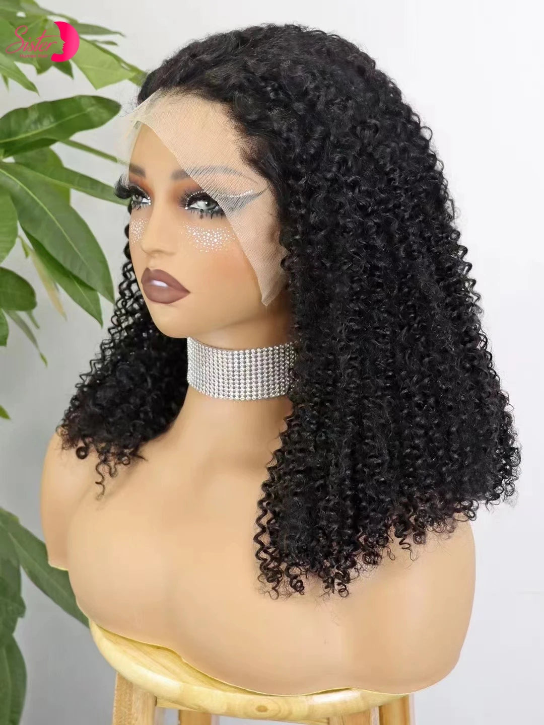 Premium 350% Density Kinky Curly Human Hair Wig - 13x4 Lace Front Bob Wig for Women
