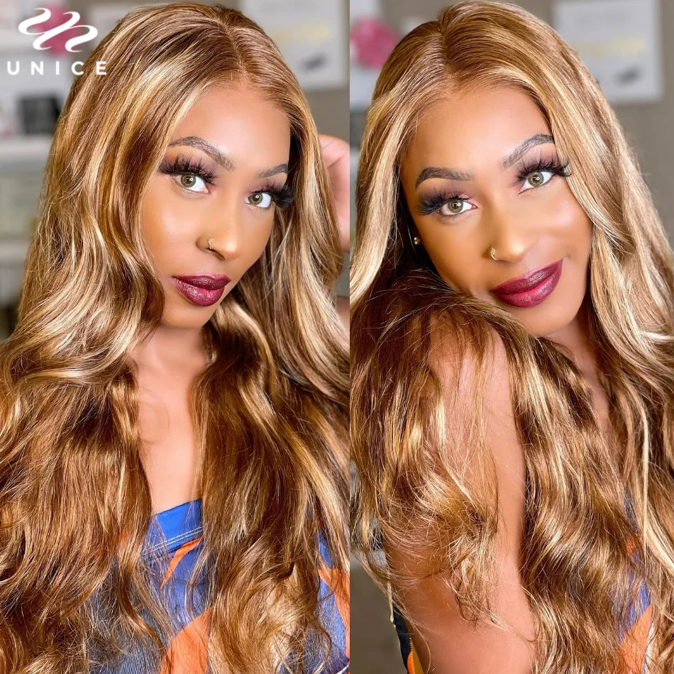 UNice Hair Bye-Bye Knots Pre Cut 7x5 Lace Closure Wig Honey Blonde Body Wave Glueless Wigs Human Hair Ready To Wear