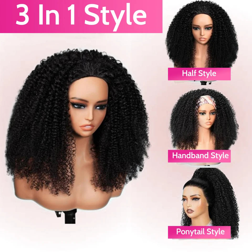 ISEE Hair Water Wave Half Wig 100% Human Hair Wigs Ready To Wear Beginner Friendly Natural Glueless Wigs Adjustable & Breathable