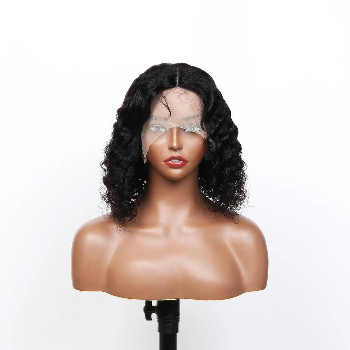 Deep Wave Short Bob Wig 13x4 Lace Front - 180% Density Brazilian Virgin Human Hair