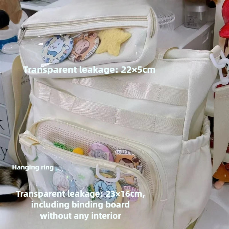 Japanese Transparent Ita Bag Handbag Women Anime Portable Large Capacity Girls Shoulder Tote Bag Nylon Crossbody Bags ItaBag