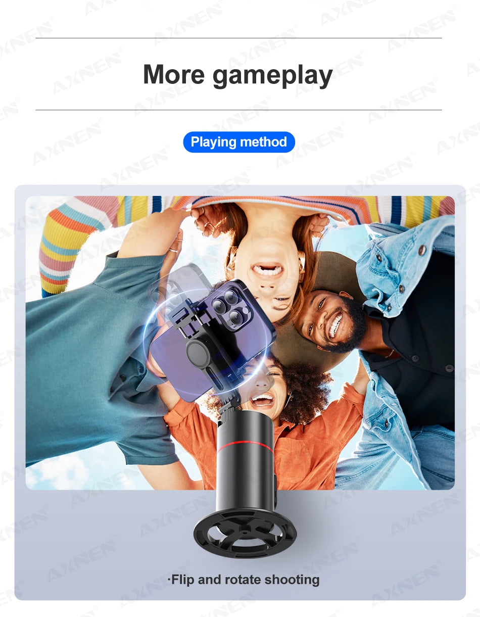 P02 Auto Face Tracking Stand 360° Rotation Phone Holder Desktop Following Gimbal Stabilizer for Smartphone Live Vlogging Video