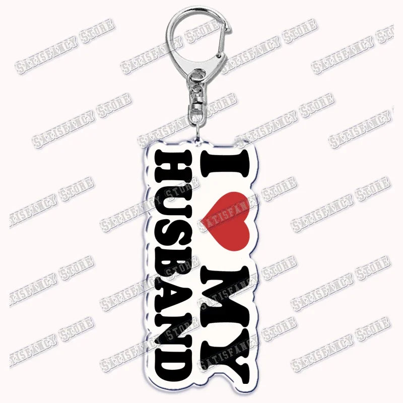 Custom I Love You My Fictional Boyfriend Awesome Girlfriend Keychain Emo Boys Hot Wife Mom Dad Key Ring Keychains Bf Gf Gifts