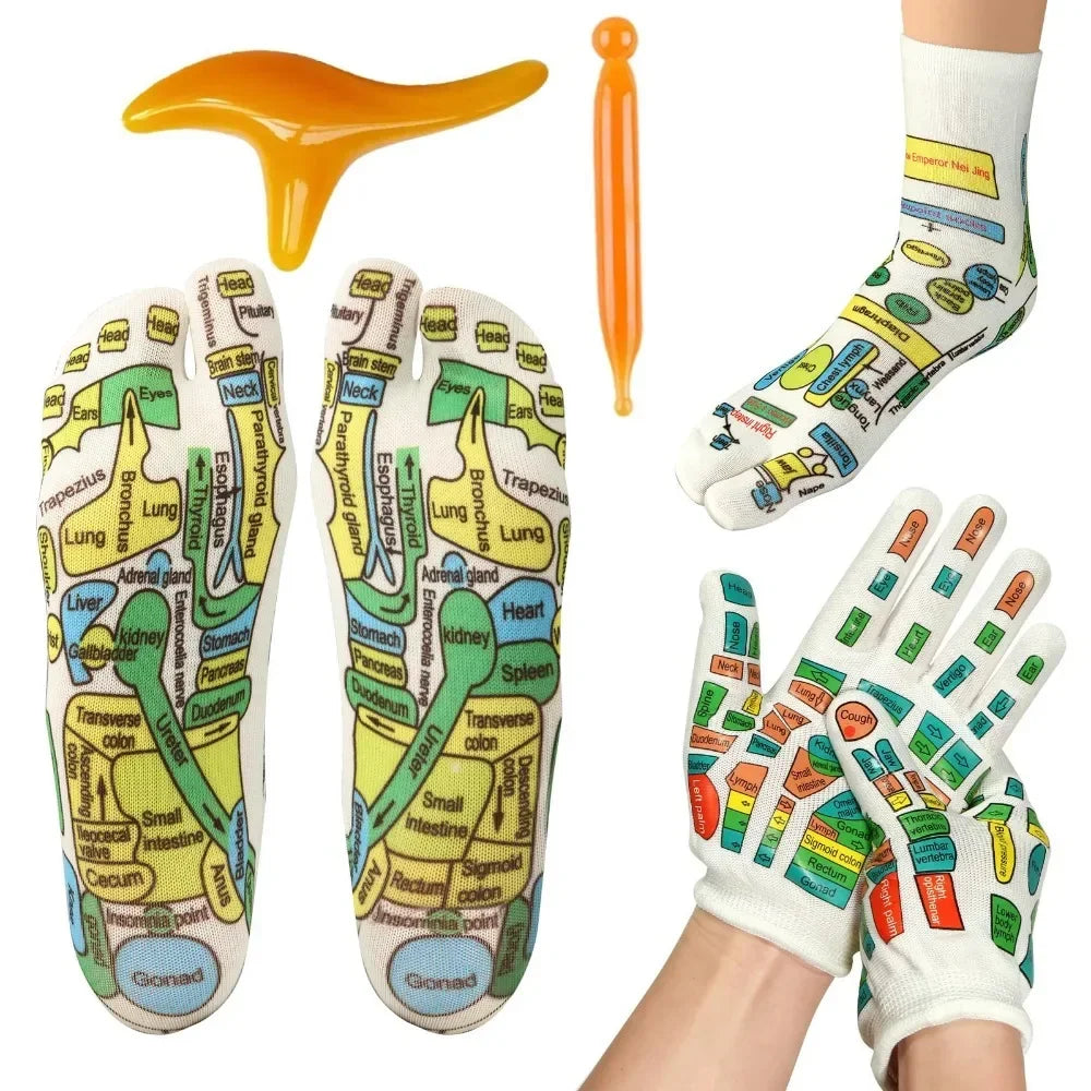 1 Set Socks Acupressure Foot Care Massage Relieve Tired Feet Massager Reflexology Socks Foot Acupoint Massage Tool Physiotherapy