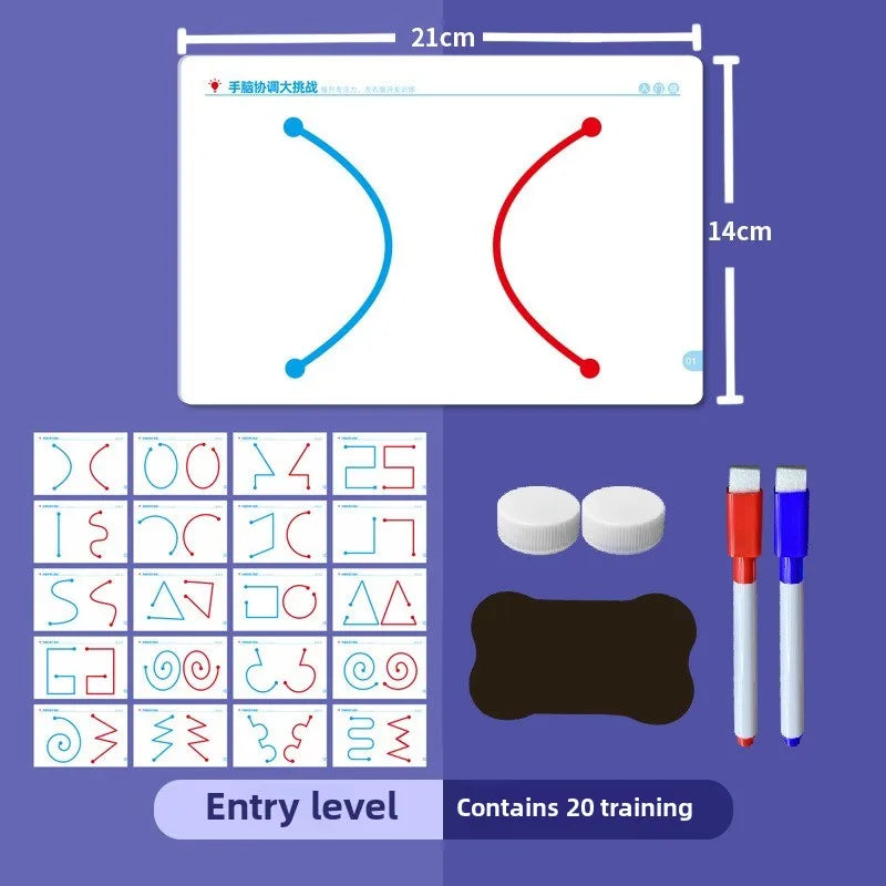 Hand-Brain Coordination Action Practice Development Set Used for Overall Brain Balance Attention Improvement Tool
