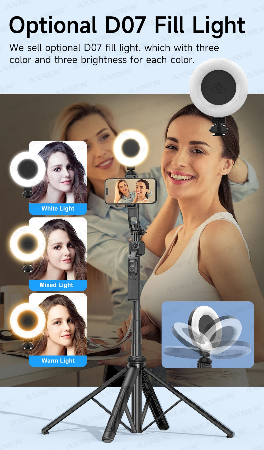 C17 Selfie Stick Tripod for Phone AI 360 Rotation Face Tracking Gimbal Stand Smartphone Camera Monopod Holder 1630mm Quadruped