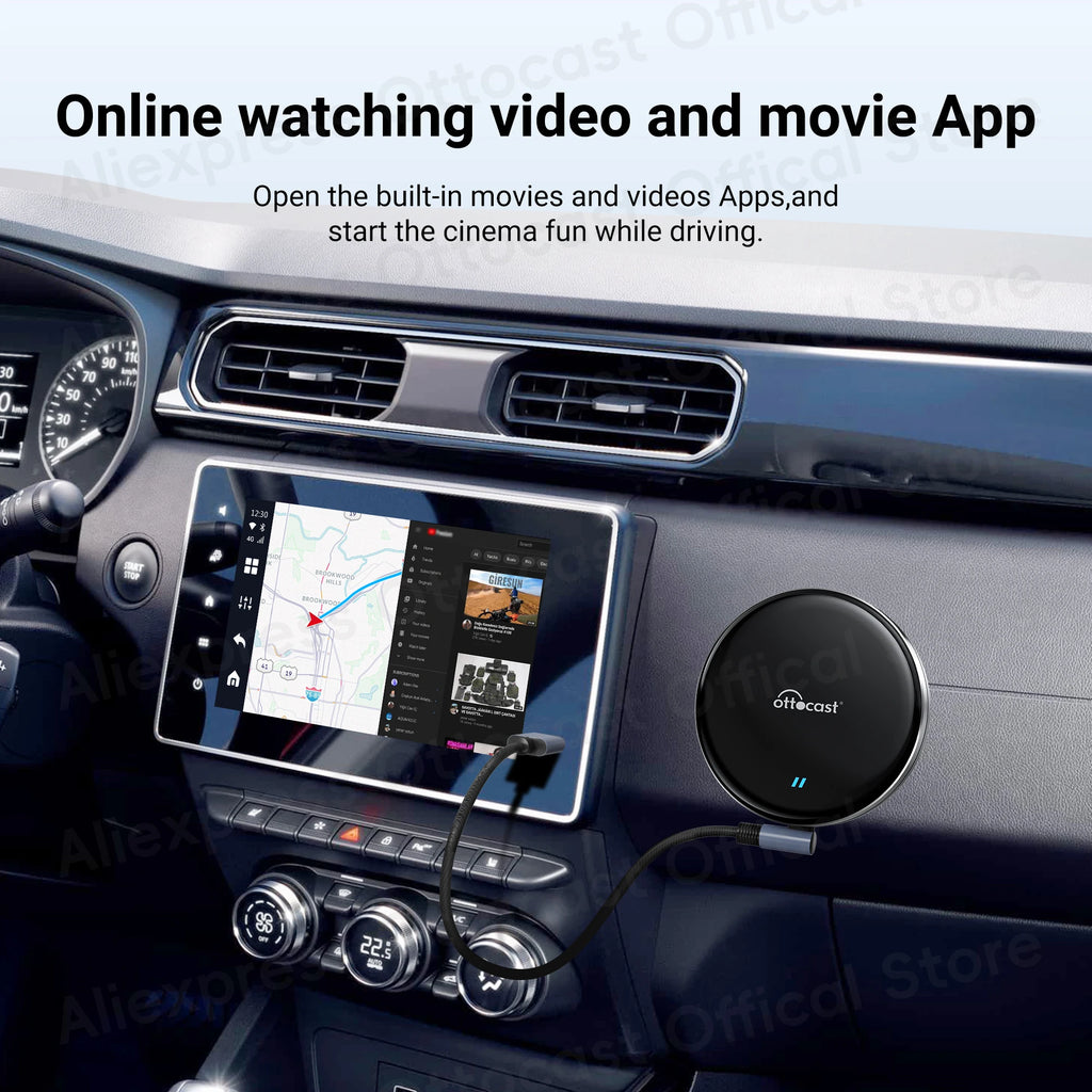 OTTOCAST New P3 Lite OttoAiBox Wireless CarPlay Android AI Box for Youtube for TikTok Car Accessories for OEM CarPlay Car Gift