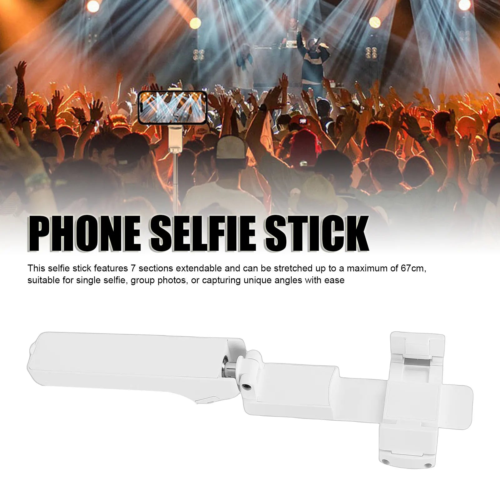 Extendable Phone Selfie Stick Bluetooth Remote Portable Selfie Stick for Photo Video Vlog Live Streaming 360 Degree Rotating