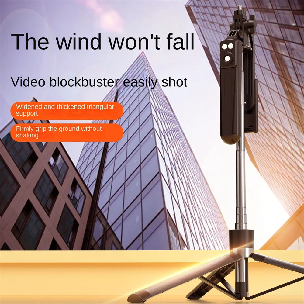 FANGTUOSI 1.7M 360 ° rotation Selfie Stick Wireless Tripod Stand with Light Bluetooth Remote Extendable phone holder for Tlktok