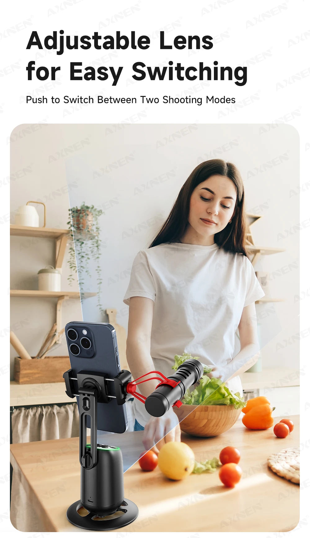 P05 AI Follow Gimbal 360 Rotation Face Tracking Stabilizer Filming Portable Desktop Cellphone Holder for Live/Photo