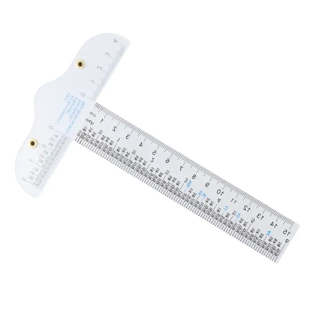 1PC Acrylic T-Square Ruler For Handtool In Both Inches And Metric Measurements Transparent Graduated Measuring Scale Rule