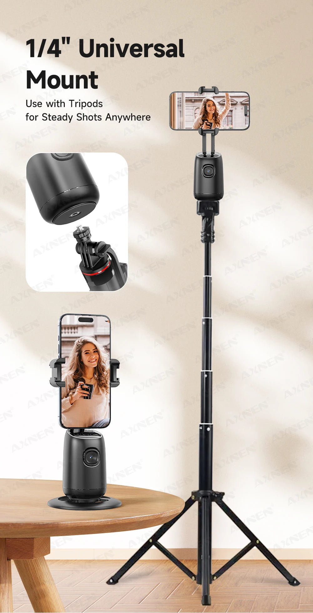 P05 AI Follow Gimbal 360 Rotation Face Tracking Stabilizer Filming Portable Desktop Cellphone Holder for Live/Photo