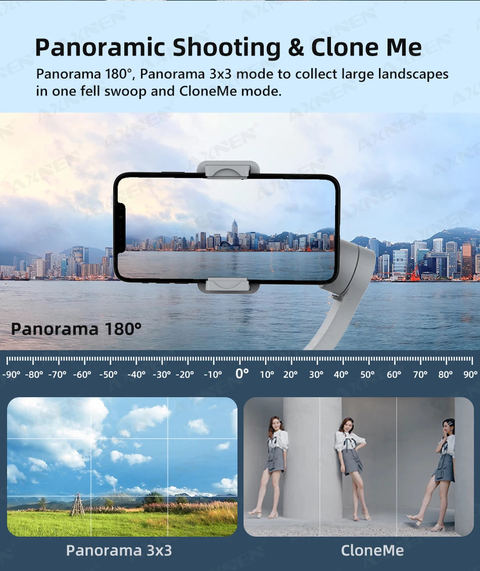 3 Axis Handheld Gimbal Stabilizer for Smartphone with Fill Light for iPhone Android Face Tracking Tiktok Vlog Smart Gimbals HQ6