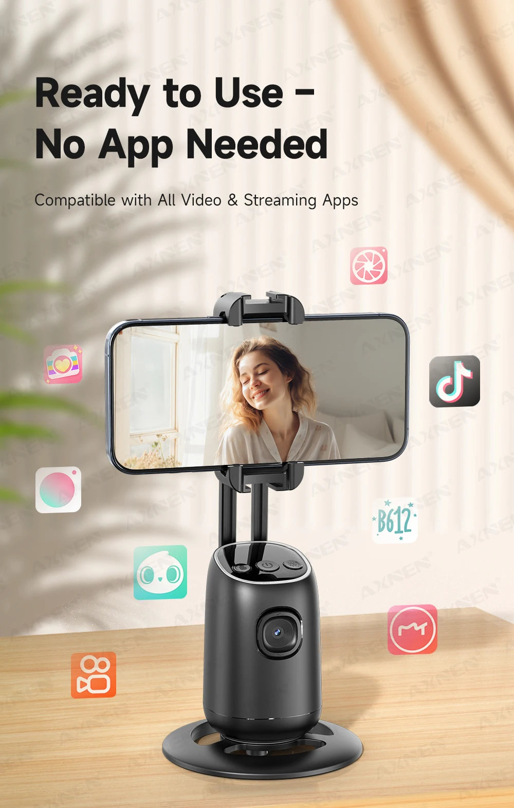 P05 AI Follow Gimbal 360 Rotation Face Tracking Stabilizer Filming Portable Desktop Cellphone Holder for Live/Photo