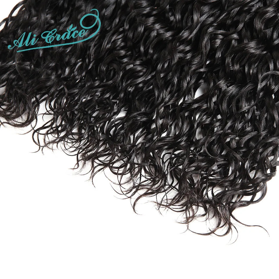 ALI GRACE Brazilian Water Wave Hair Bundles 100% Human Hair Weaving Remy Hair Extensions Water Wave3/4 Hair Bundle Fast Shipping