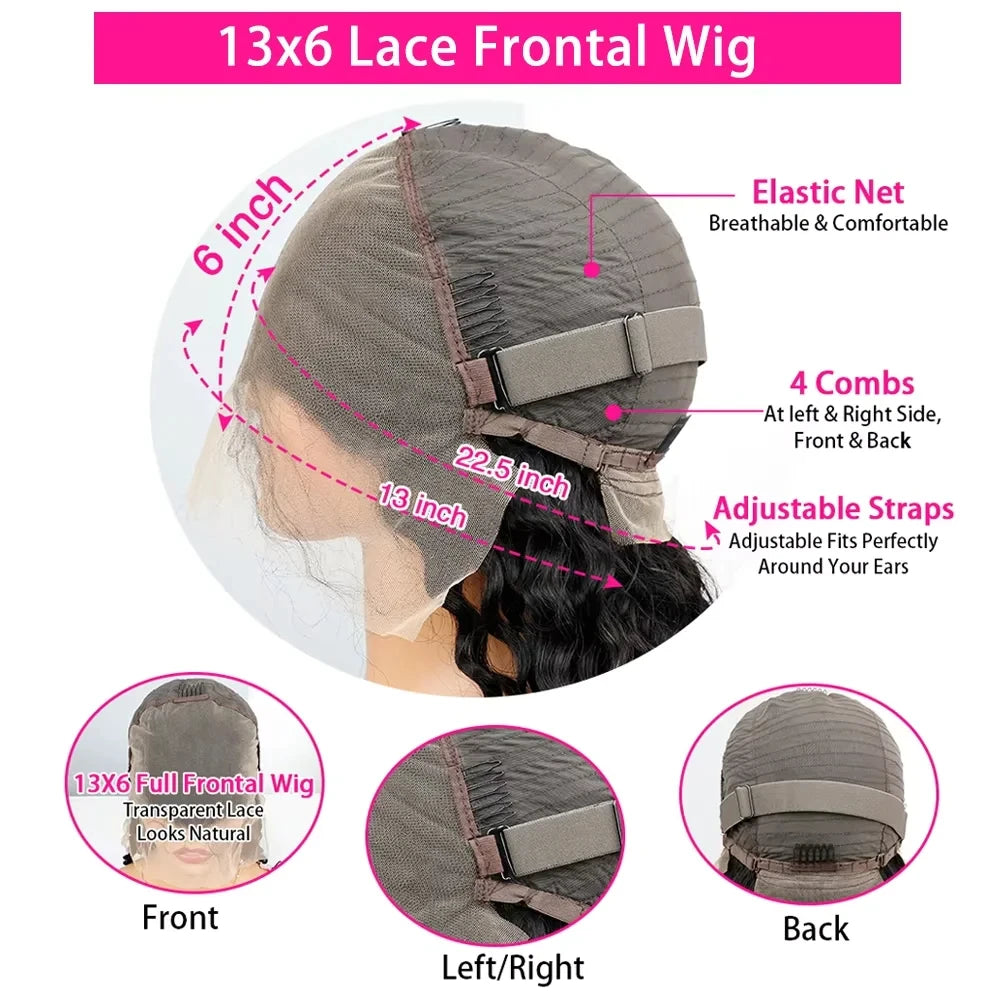 Premium 13x6 HD Lace Front Wig - Brazilian Body Wave Human Hair | Pre-Plucked Natural Hairline