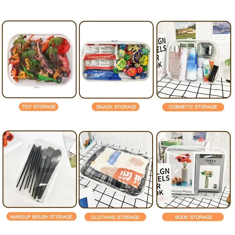 Plastic Zippered Pouch Hard Bins Storage Bins Stackable Waterproof Zippered Hard Pouch Clear Hard Shell Zipper Case