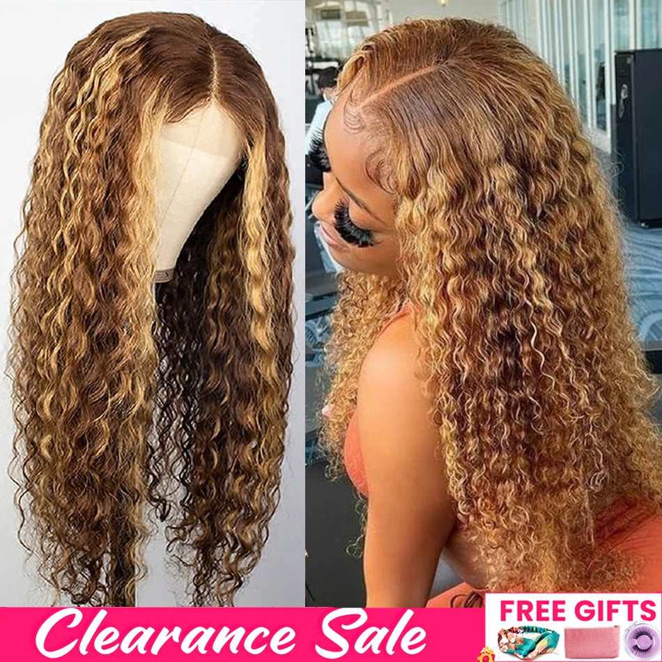 Premium Brazilian Honey Blonde Lace Front Wig - 13x4 HD Deep Wave Human Hair Wig for Women