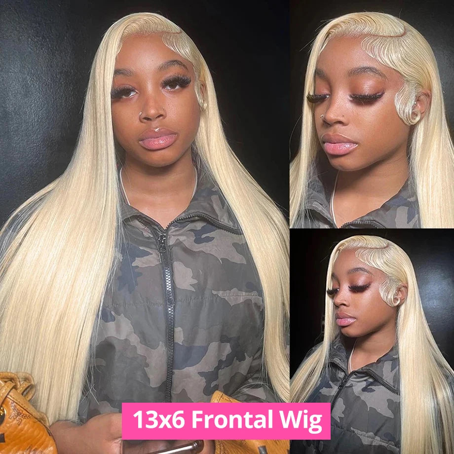 30 Inch 613 Honey Blonde Lace Front Wig - 13x6 HD Lace Brazilian Straight Human Hair Wig 180% Density