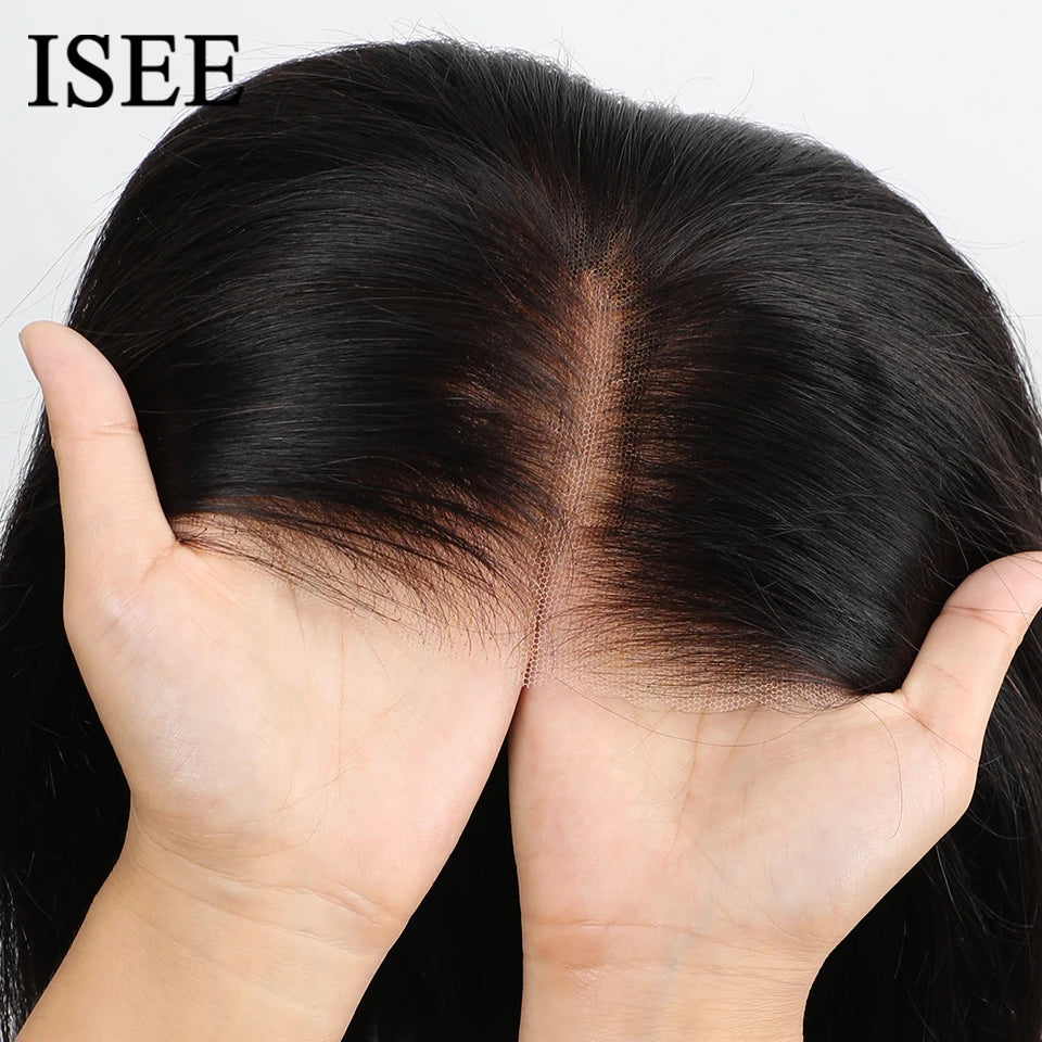 Brazilian Bob Wig 7x5 HD Glueless Wig Transparent Straight Lace Front Human Hair Wigs Wear And Go Pre Cut PrePlucked ISEE Hair