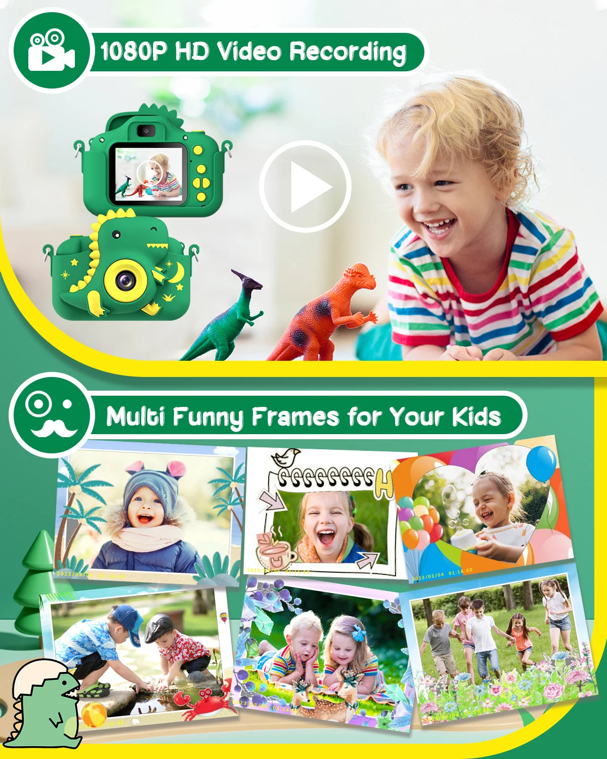 Kids Camera, 2.0" Toddler Digital Camera with 32GB Card,  20MP & 1080P HD Selfie Children's Camera for Boys Girls