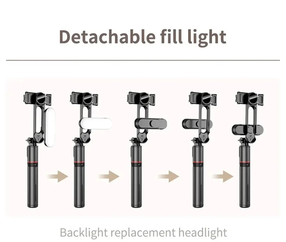 FANGTUOSI 2026 New L15 Wireless Selfie Stick Tripod Stand Foldable Monopod With Led Light For Smartphones Tiktok Shooting Live