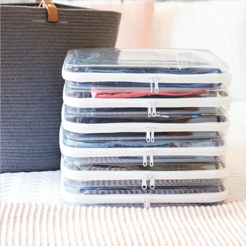 Plastic Zippered Pouch Hard Bins Storage Bins Stackable Waterproof Zippered Hard Pouch Clear Hard Shell Zipper Case