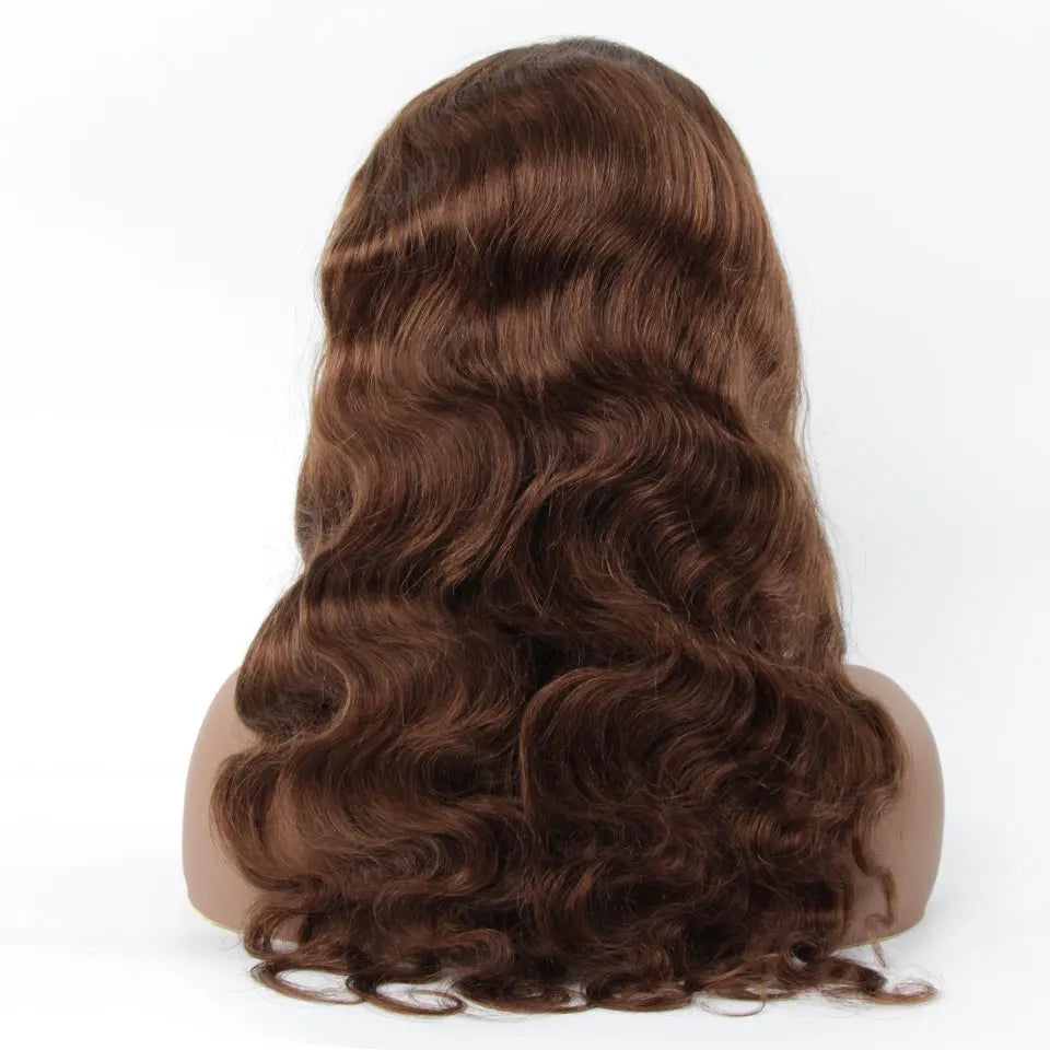 ISEE Hair Wig Brazilian Body Wave Colored Lace Front Wigs Chocolate Brown Human Hair Reddish Brown Closure Wig 99j Burgundy