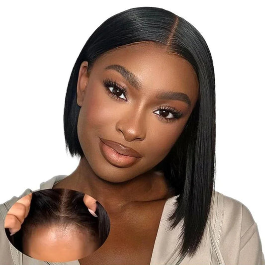 Wear and Go Glueless Wigs Human Hair PrePlucked Pre Cut 7x5 Straight Lace Closure Wigs Ready to Wear Wigs For Women 180 Density