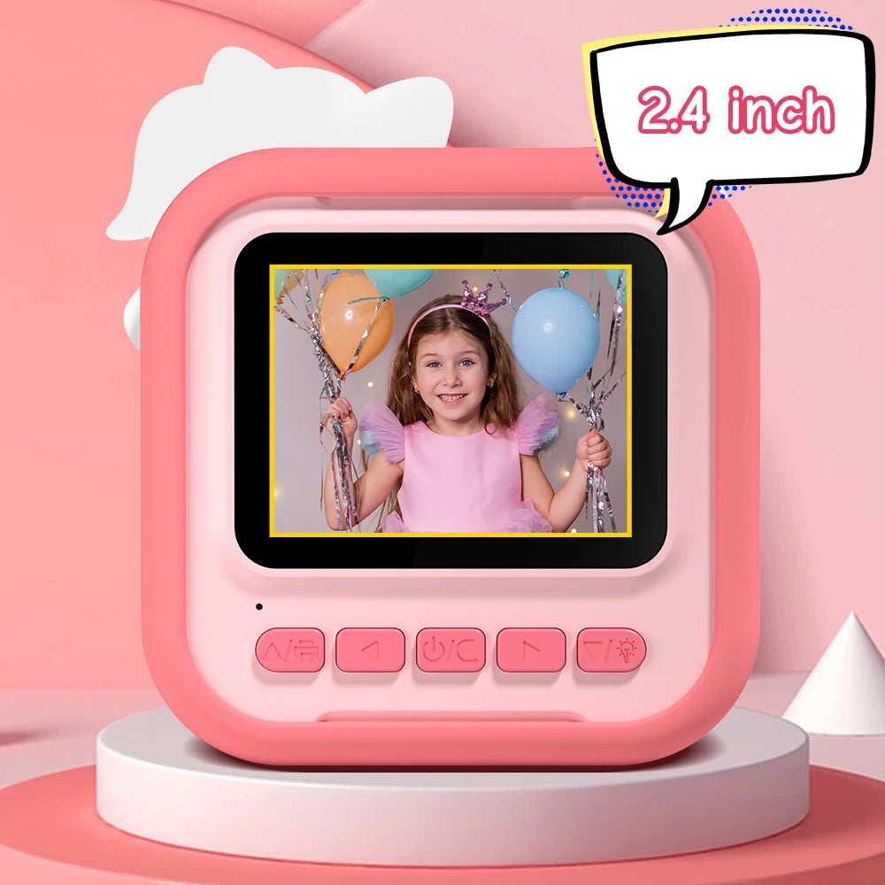 Kids Camera Instant Camera, 2.4" 12MP 1080P HD IPS Screen Printing Camera for Kids, Instant Camera with 32G Memory Card