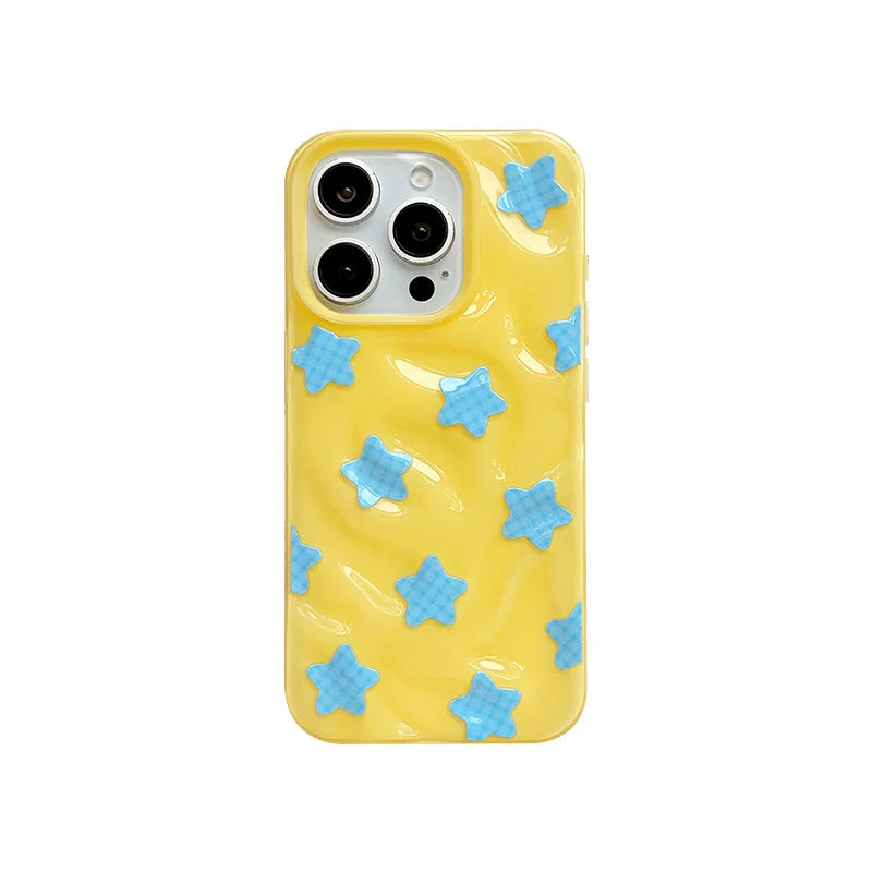 Dopamine Star Meteorite Textured Phone Case for iPhone 16 15 14 Plus 13 12 11 Pro Max XS Max XR XS X 8 7 Plus Soft Covers Funda