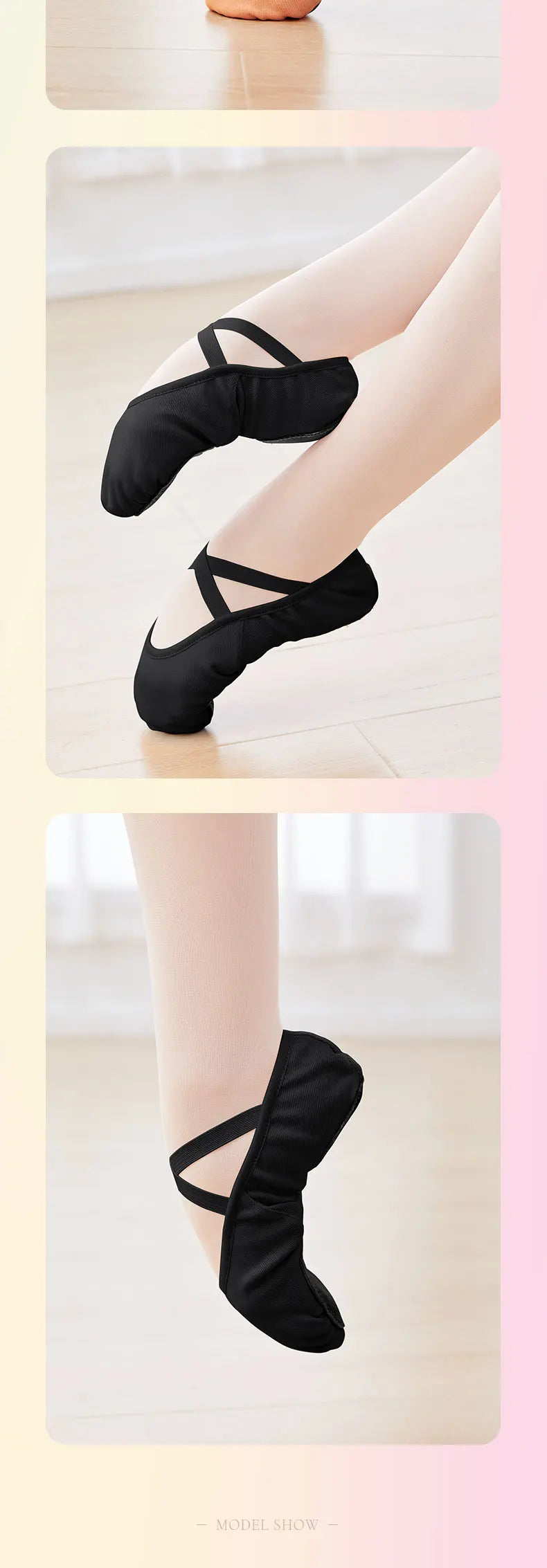 Girls Women Ballet Shoes Stretch Ballet Flats Free-lace Canvas Dance Slippers Elastic Split Soft Sole Ballet Dance Shoe for Kids