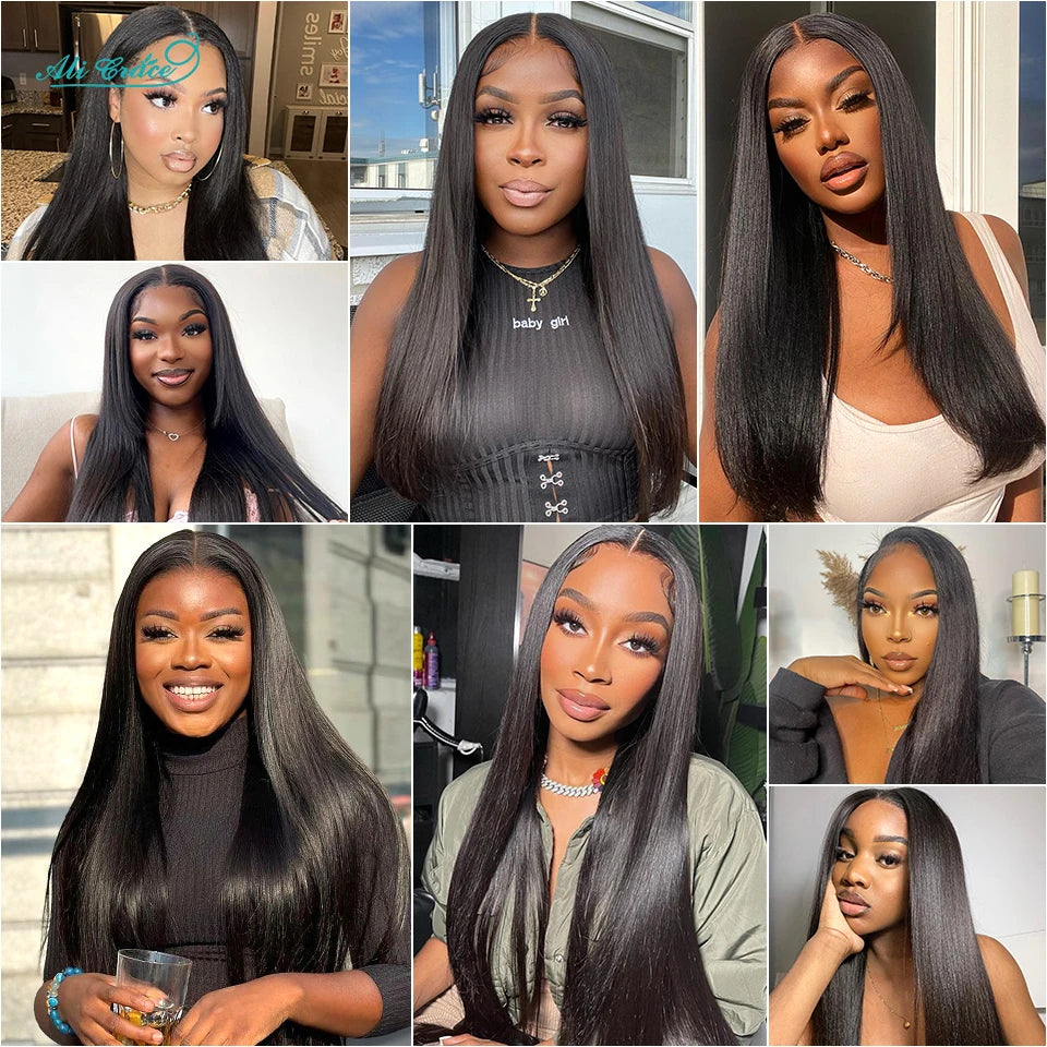 AliGrace Pro-Series Straight Hair 5x6 Lace Closure Wig 30 Inch Straight Remy Human Hair Wigs Pre-Plucked Longer and Thicker Wigs