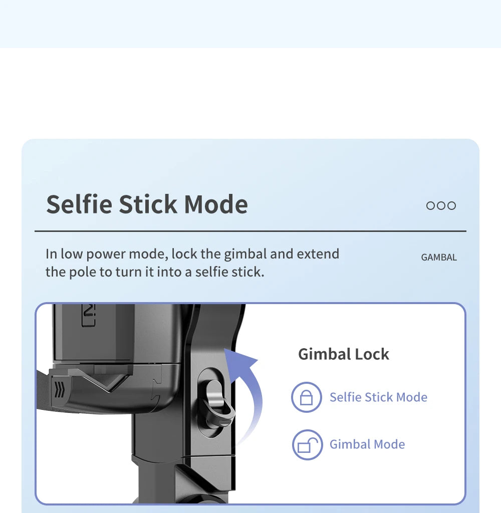 Handheld Gimbal Stabilizer Selfie Stick Tripod For iPhone Android Cell Phone Mobile Smartphone Camera Hand Portable Cellphone