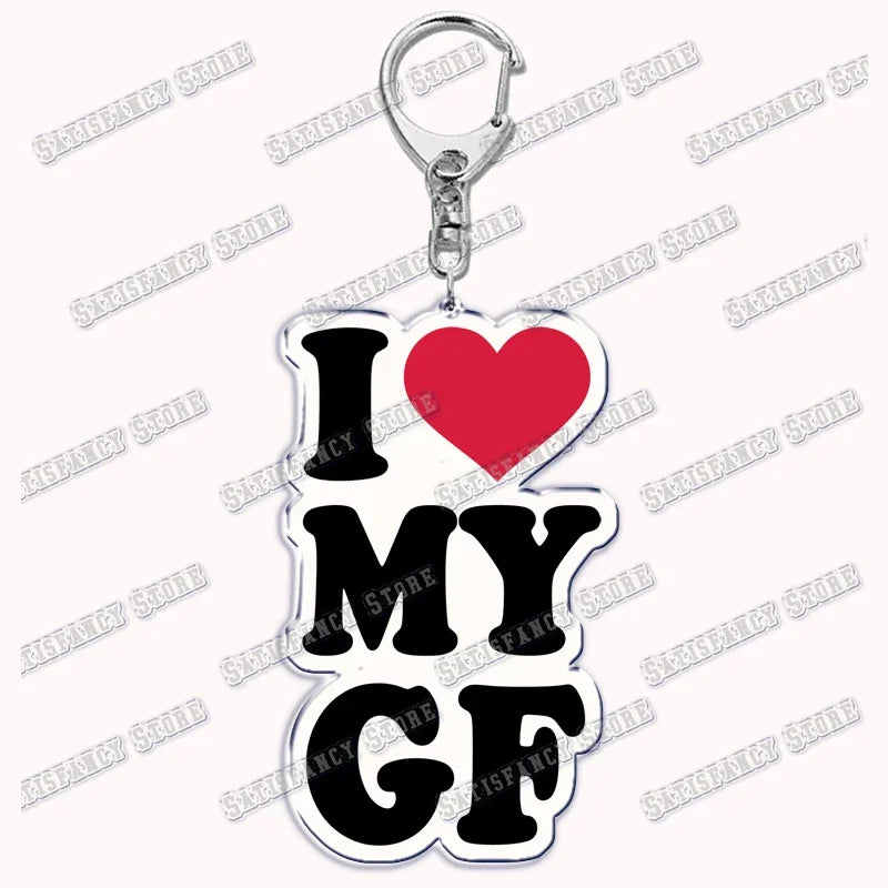 Custom I Love You My Fictional Boyfriend Awesome Girlfriend Keychain Emo Boys Hot Wife Mom Dad Key Ring Keychains Bf Gf Gifts