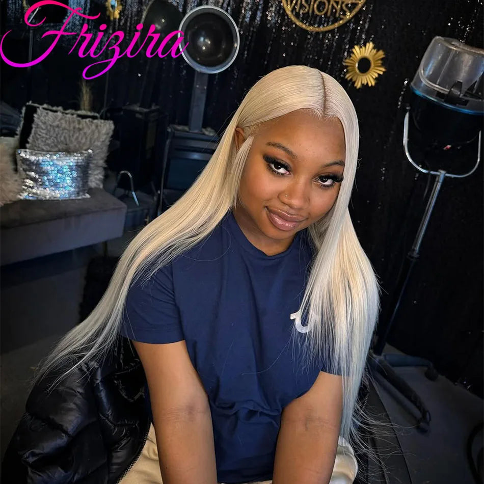 613 Blonde HD Lace Human Hair Wigs 13x6 Transparent Lace Frontal Wigs Bone Straight 100% Brazilian Human Hair Wigs 220 Density