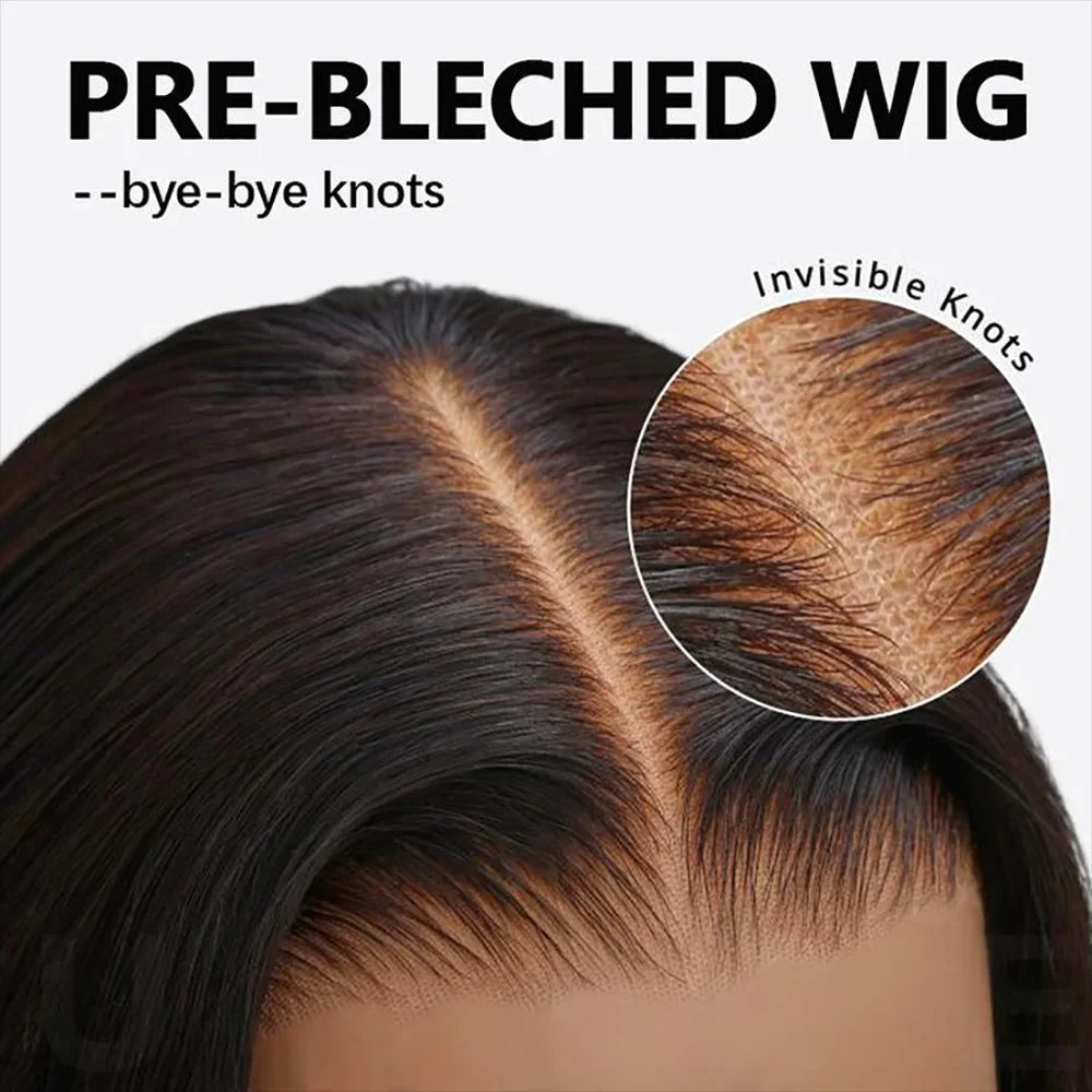 Glueless Invisible Strap Snug Fit 360 Full Lace Human Hair Wigs 7x5 Lace Closure Wig 250% Inspired Layers With Curtain Bang Wig