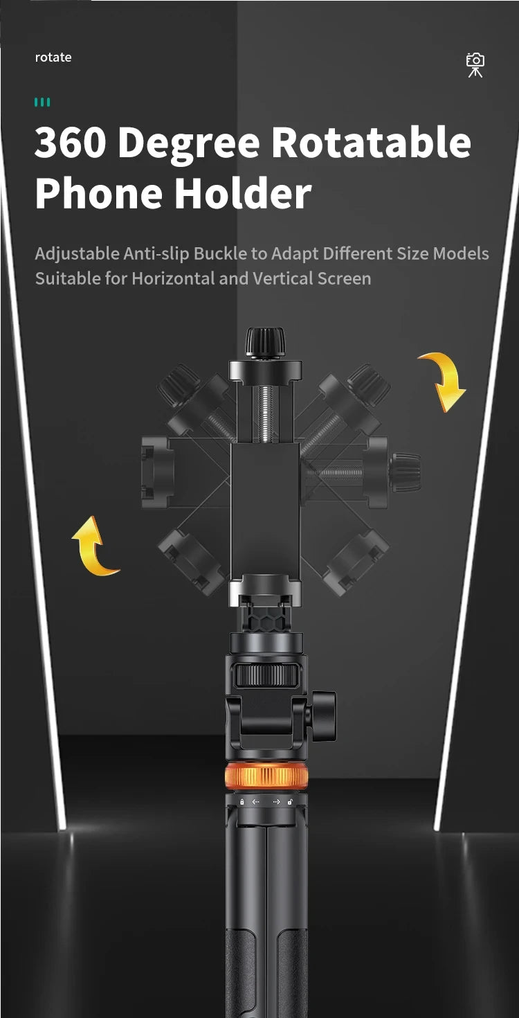 1.49M Wireless Selfie Stick Tripod Stand with Bluetooth Remote Extendable Tripod for iPhone Mobile Phone Tiktok Live Streaming