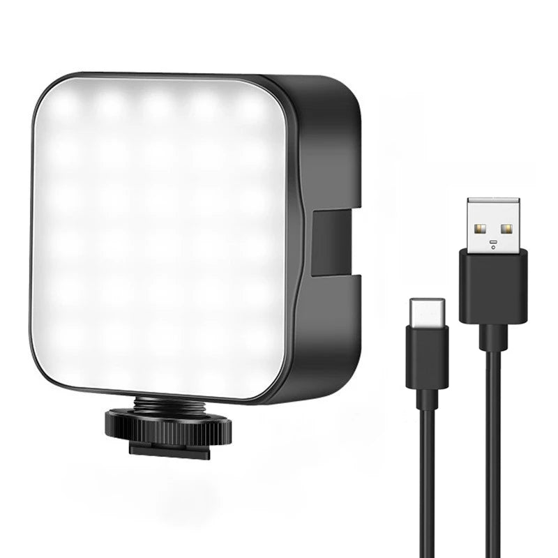 New Rechargeable 6500K LED Video Light Mini Camera Light Fill Lamp Portable Photography Lighting for Vlog Live Streaming DSLR