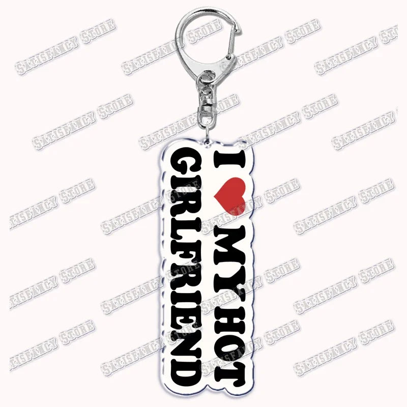 Custom I Love You My Fictional Boyfriend Awesome Girlfriend Keychain Emo Boys Hot Wife Mom Dad Key Ring Keychains Bf Gf Gifts