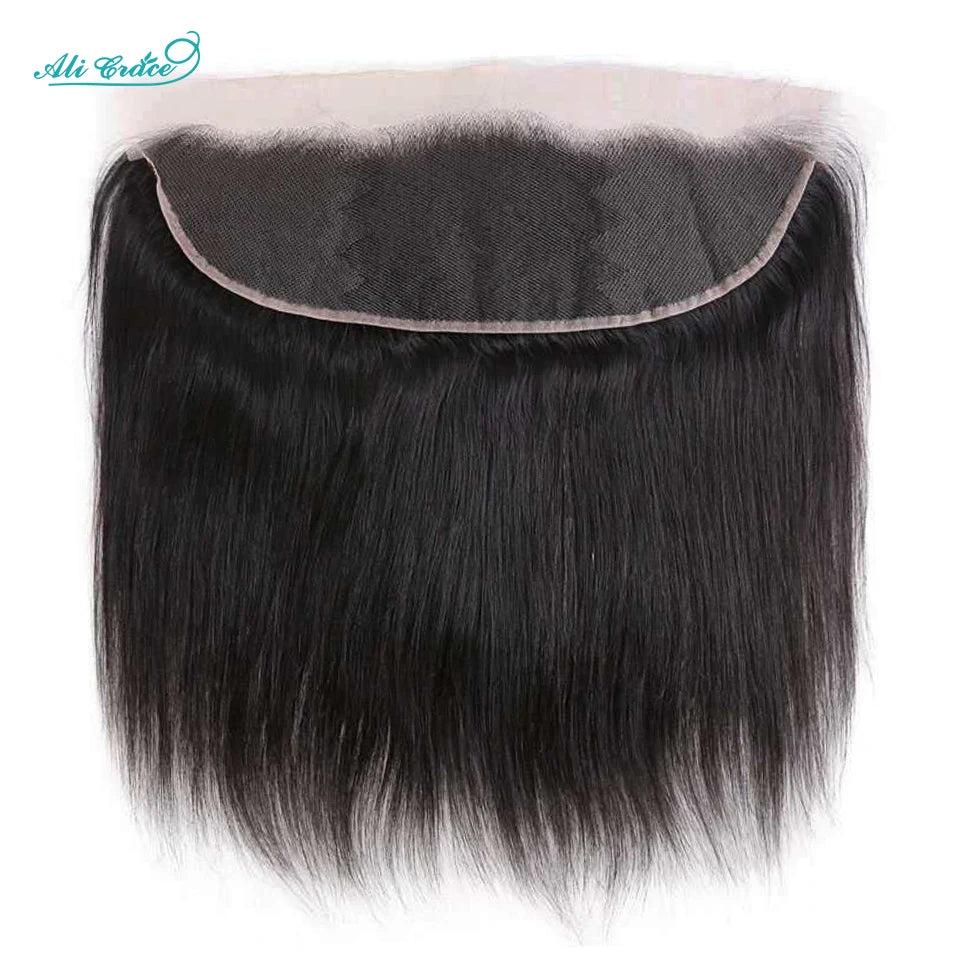 ALI GRACE Hair HD Lace Frontal 13X4 Brazilian Straight Hair Ear To Ear Frontal 100% Remy Human Hair Middle/Free Part Lace Front