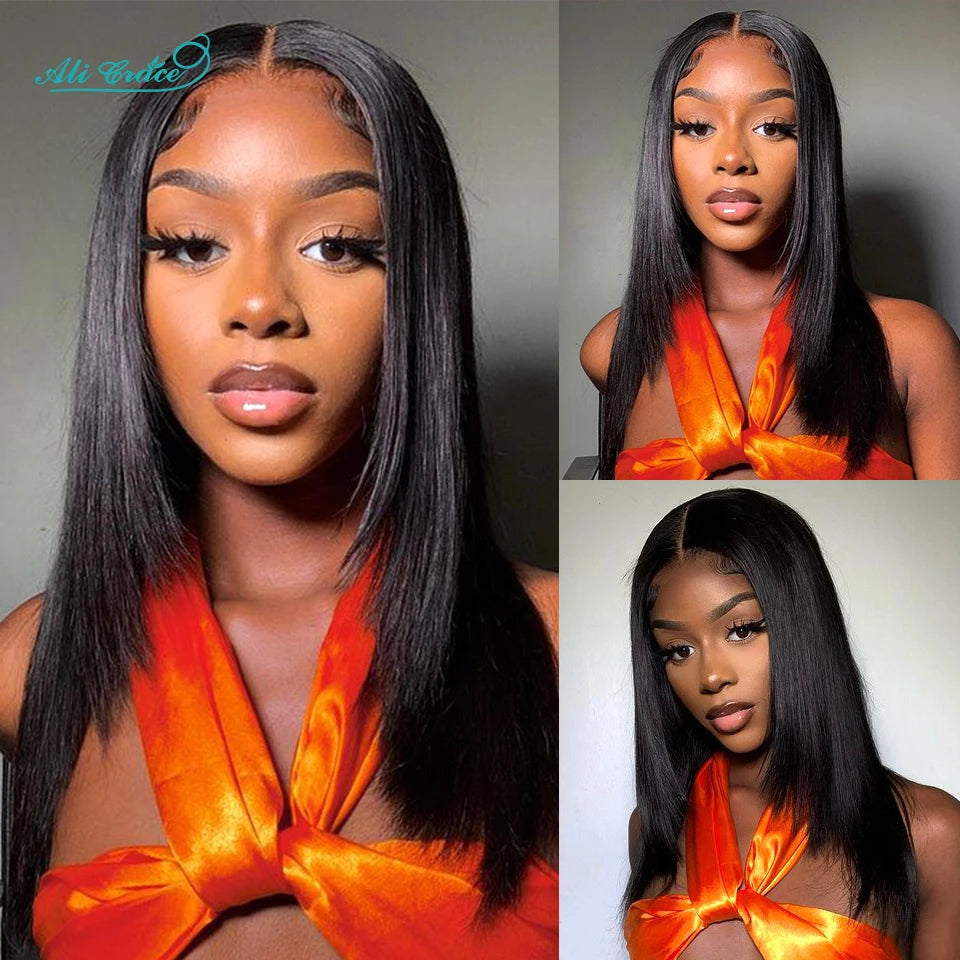 Ali Grace Glueless Wig Pre-cut 5x6 Lace Closure Straight Human Hair Wig Pre-Plucked New Trendy Layered Cut Hair Wigs For Women