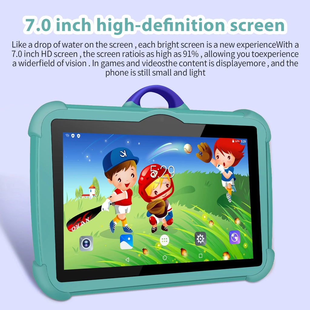 2024 New Arrival 7 Inch WiFi Kids' tablet Octa Core 4GB RAM 64GB ROM Google Learning Education Version Dual Cameras Tablets