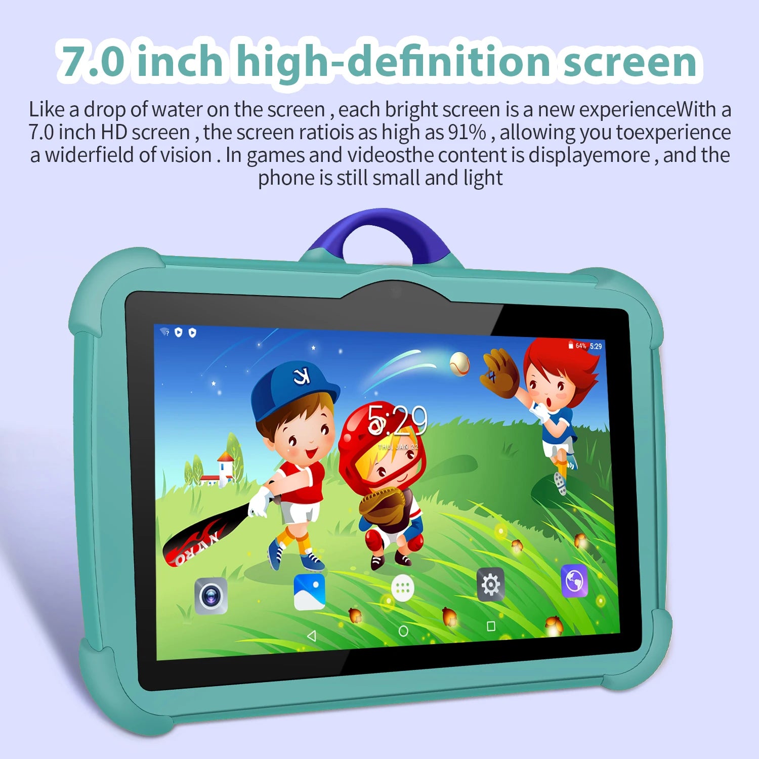 2024 New Arrival 7 Inch WiFi Kids' tablet Octa Core 4GB RAM 64GB ROM Google Learning Education Version Dual Cameras Tablets