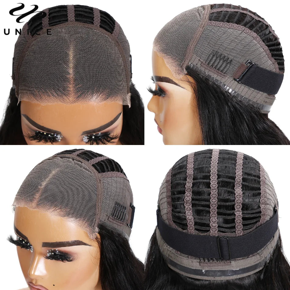UNice Hair Pre Cut 7x5 & 13x4 Wear Go Glueless Wig Human Hair Brown Blonde Highlight Kinky Curly Lace Closure Wig 200% Density