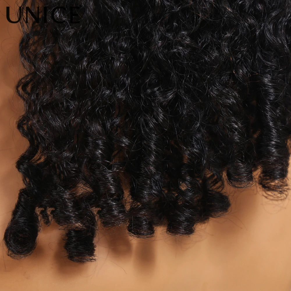 UNice Hair 7x5 & 13x4 Lace Curly Wig With Finger Coil Ends Pre Cut Pre Bleached Glueless Wig Human Hair Ready To Wear
