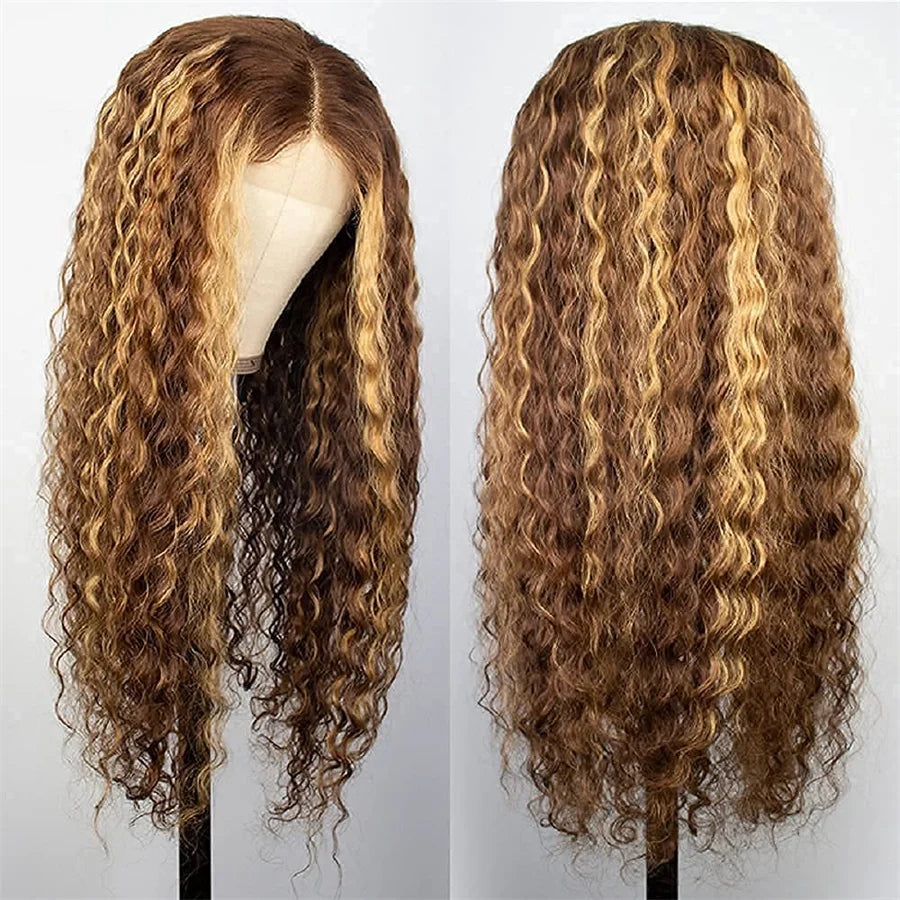 Premium Brazilian Honey Blonde Lace Front Wig - 13x4 HD Deep Wave Human Hair Wig for Women