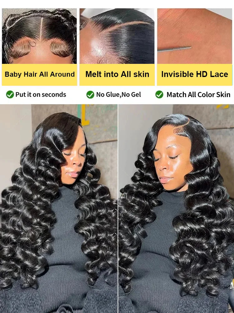 30 36 40 Inch Loose Deep Wave 13x4 13x6 HD Lace Frontal Wig 100% Brazilian Curly Lace Front Human Hair Wig Preplucked