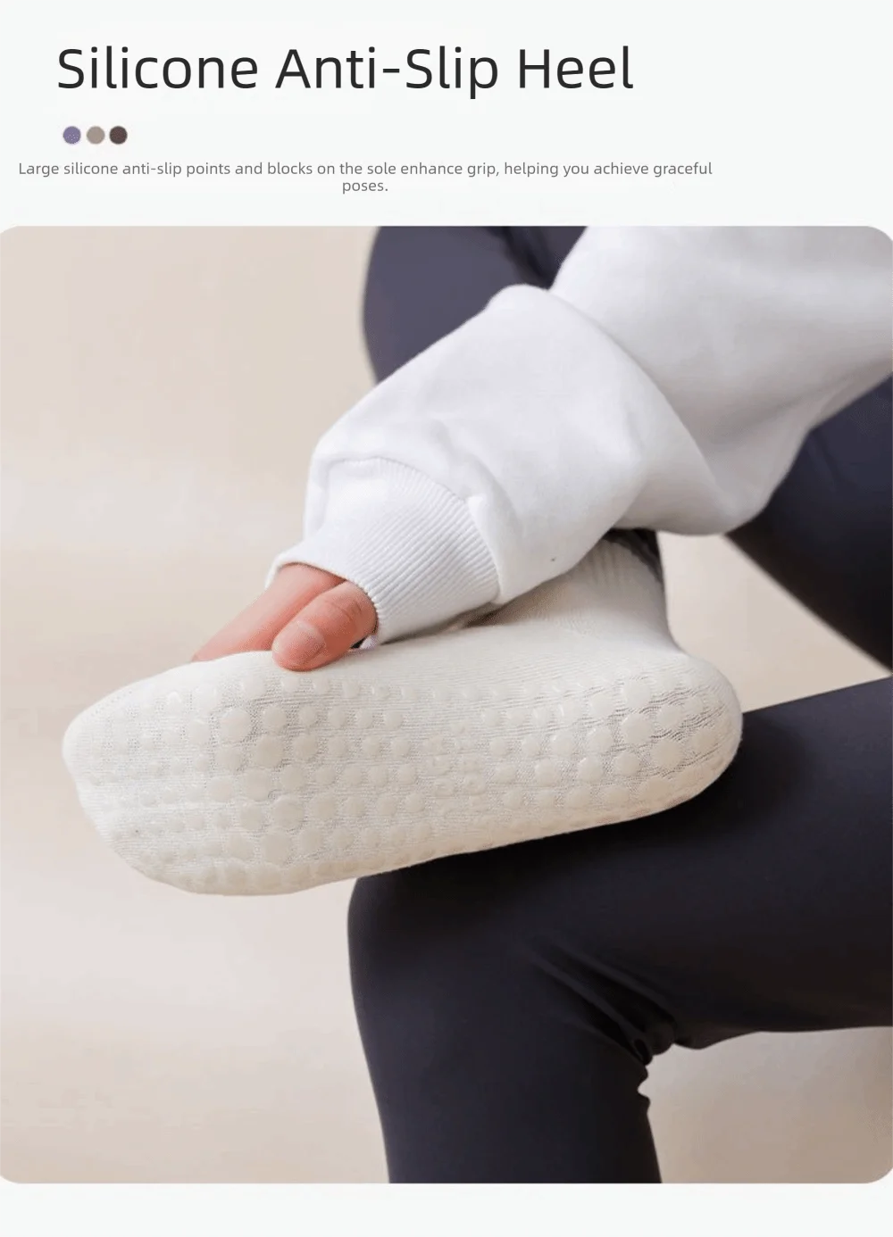 New Non-Slip Yoga Pilates Socks Gradient Color Silicone Grips Mid-Calf Socks Breathable Combed Cotton Sports Dance Socks Women